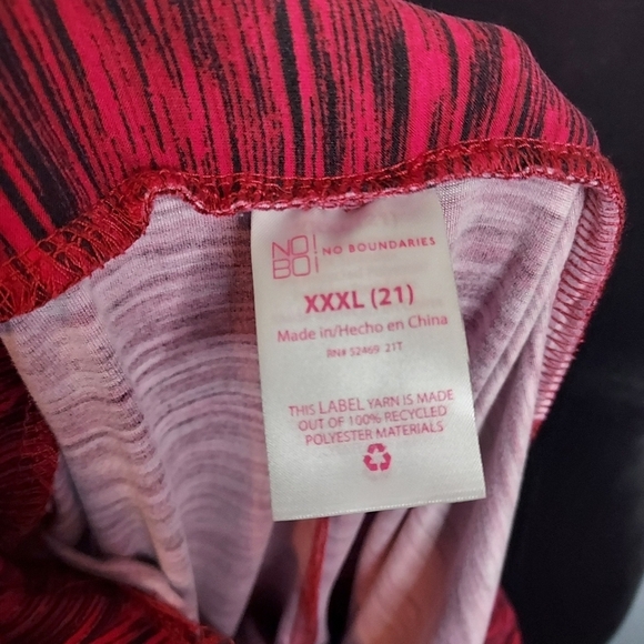 No Boundaries XXXL(21) Pink/Black V-Front Cross Over Leggings - Picture 8 of 8